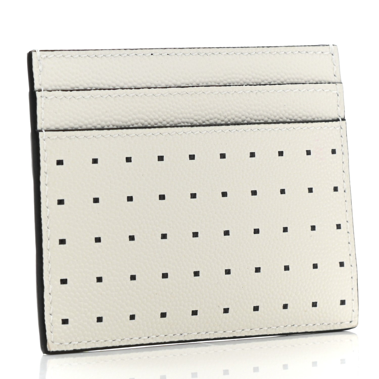 Saint Laurent Grain De Poudre Geo Print Card Case White Black 3 of 7