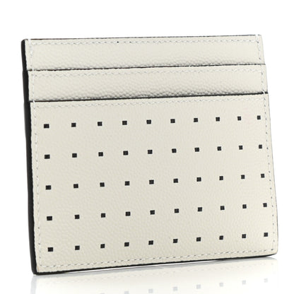 Saint Laurent Grain De Poudre Geo Print Card Case White Black 3 of 7