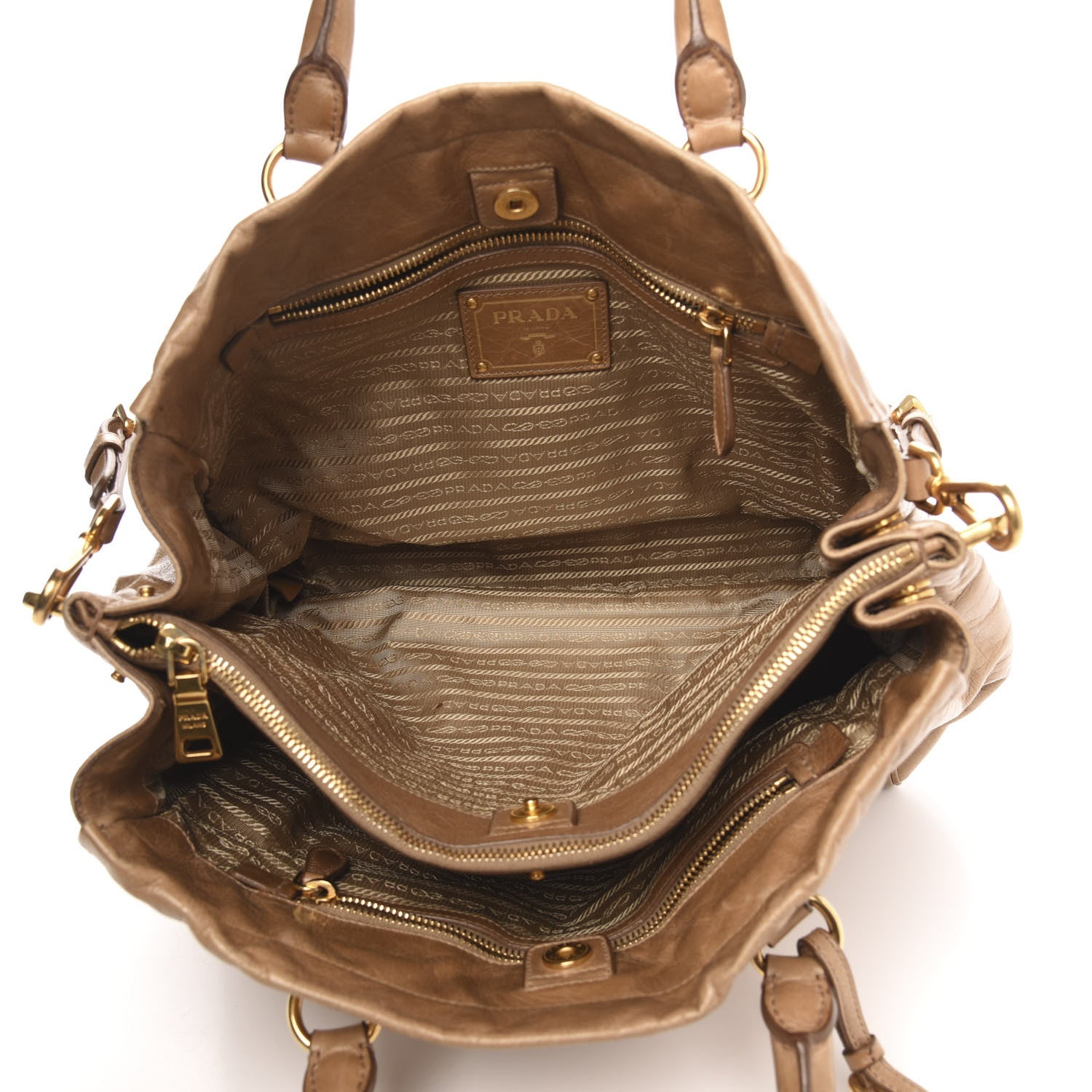 Prada Vitello Shine Top Handle Bag Sughero 6 of 13