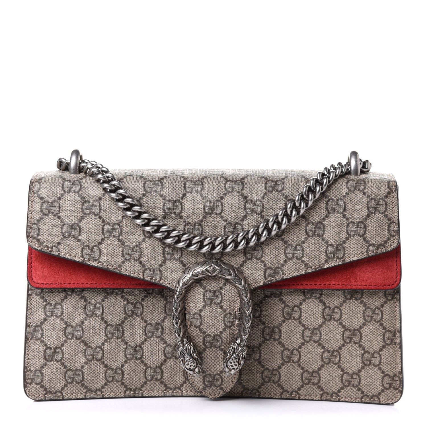 Gucci GG Supreme Monogram Small Dionysus Shoulder Bag Red 1 of 11