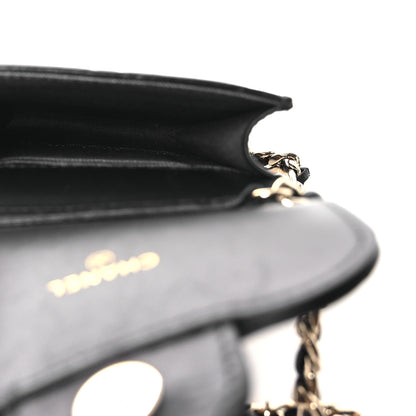 Chanel Lambskin Quilted Lacquered Chain Phone Holder With Chain Black 4 of 11