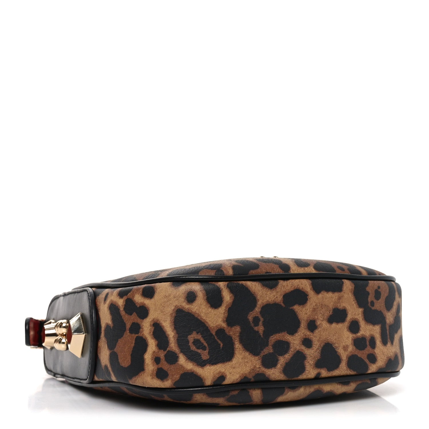 Christian Louboutin Calfskin Leopard Print Mini Carasky Shoulder Bag Black 4 of 9