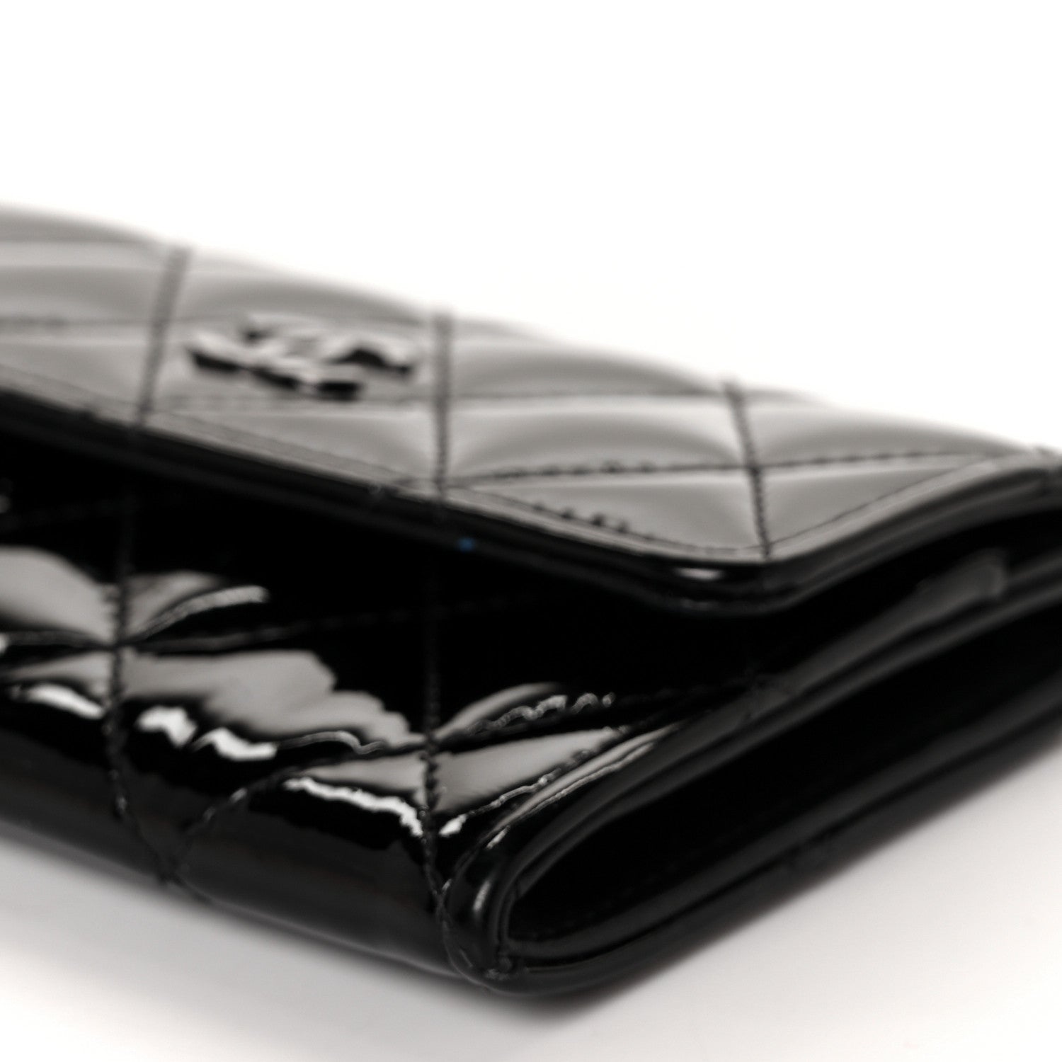 Chanel Patent Quilted Flap Card Holder Black 10 of 11