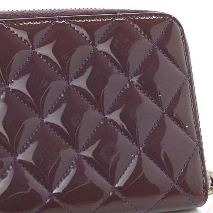Chanel Patent Quilted Brilliant Zip Around Wallet Purple 10 of 11