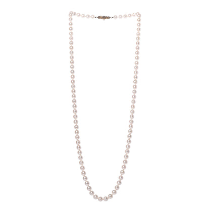 Mikimoto 18K White Gold Akoya Pearl 6-6.5mm Strand Necklace 25" 3 of 7