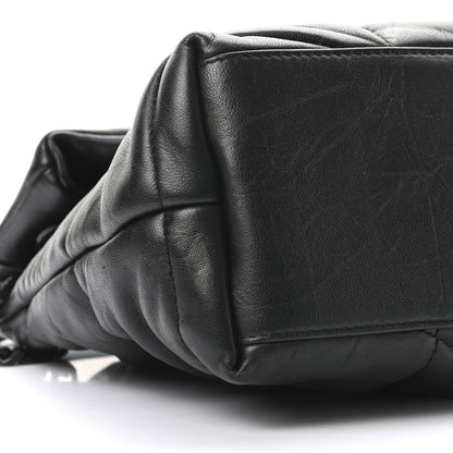 Saint Laurent Lambskin Quilted Small Loulou Puffer Monogram Chain Satchel Black 8 of 9