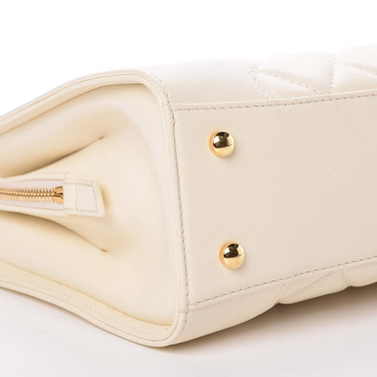 Chanel Sheepskin Quilted Mademoiselle Vintage Shopping Tote White 8 of 11