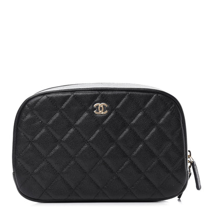 Chanel Caviar Quilted Curvy Pouch Cosmetic Case Black 1 of 8