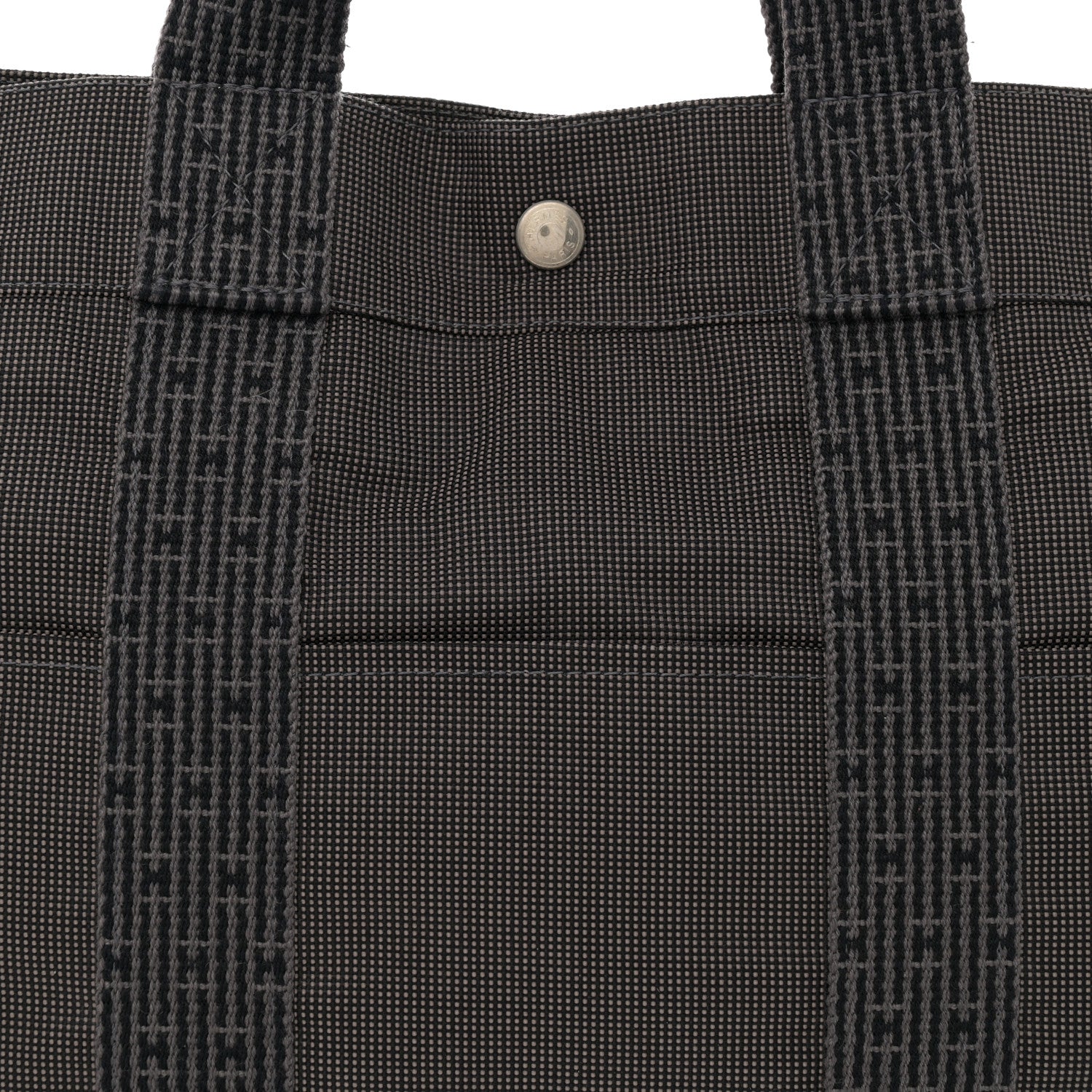 Hermes Canvas Herline MM Tote Grey 6 of 14