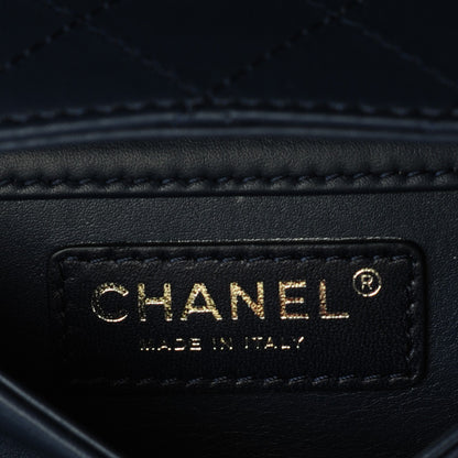 Chanel Patent Quilted Clutch Flap Dark Blue 7 of 8