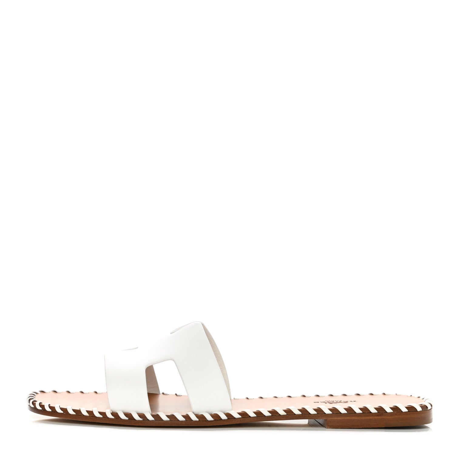 Hermes Calfskin Braided Oran Sandals 40.5 White 1 of 8