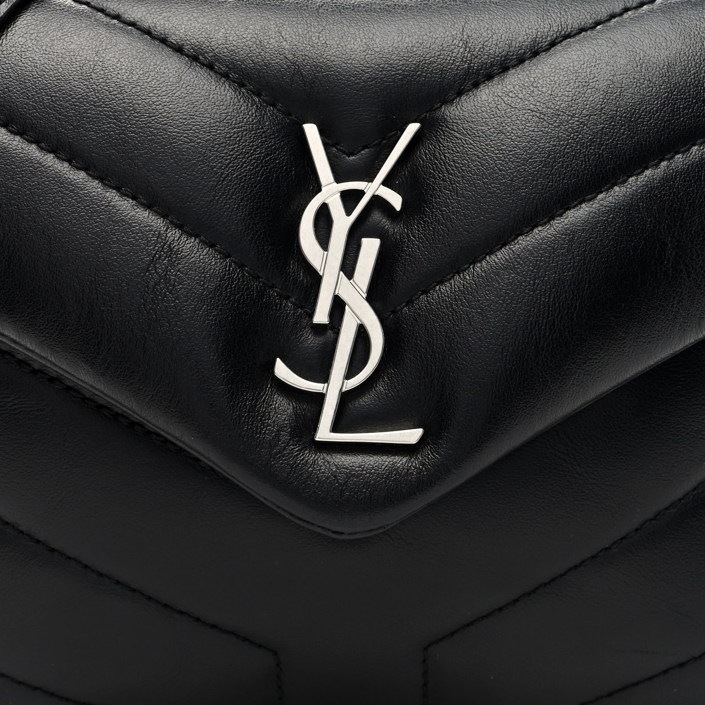 Calfskin Y Quilted Monogram Toy Loulou Crossbody Bag Black