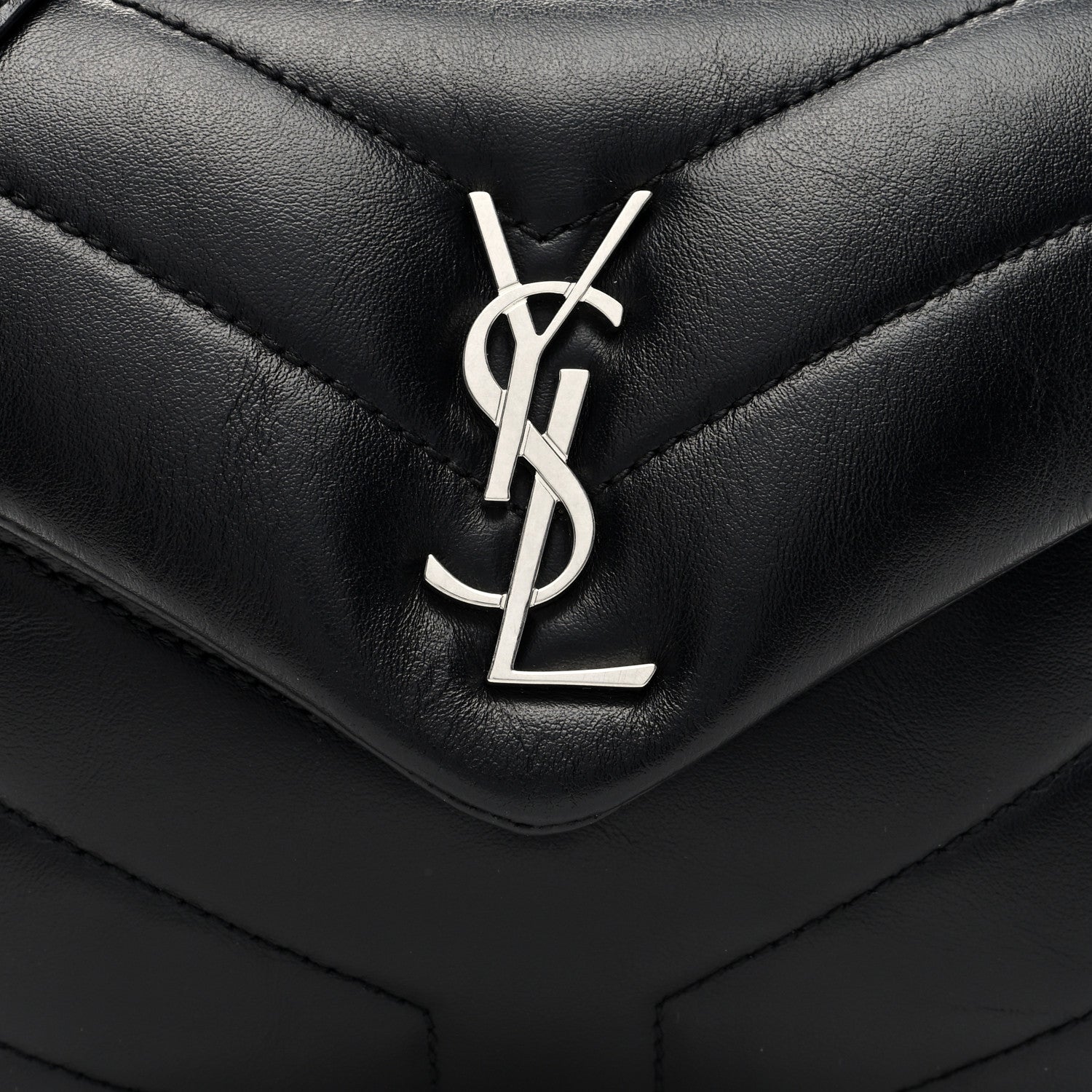 Saint Laurent Calfskin Y Quilted Monogram Toy Loulou Crossbody Bag Black 7 of 10