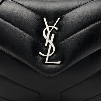 Saint Laurent Calfskin Y Quilted Monogram Toy Loulou Crossbody Bag Black 7 of 10