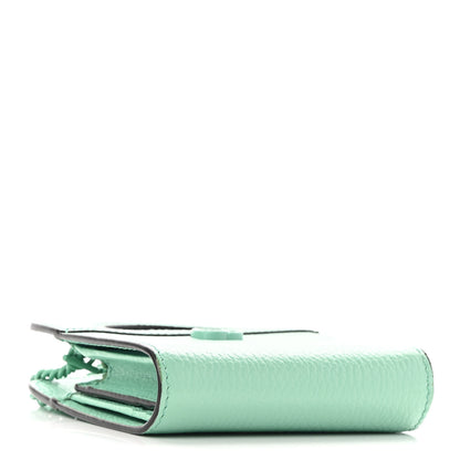 Gucci Dollar Calfskin Enamel Monochrome GG Marmont Top Handle Card Case Wallet Pepperlight Mint 4 of 9
