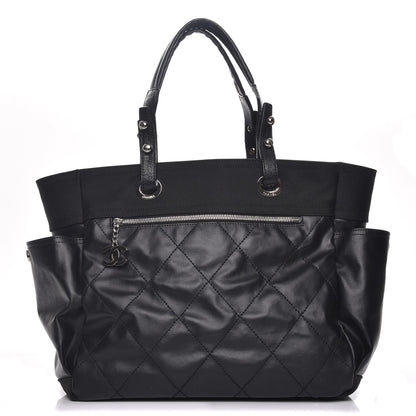 Chanel Coated Canvas Large Paris Biarritz Tote Black 1 of 9