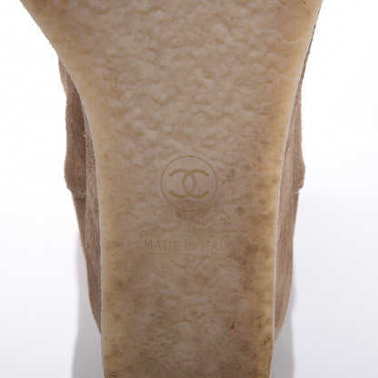 Chanel Suede Calfskin Chain Around High Boots 38.5 Beige 6 of 10