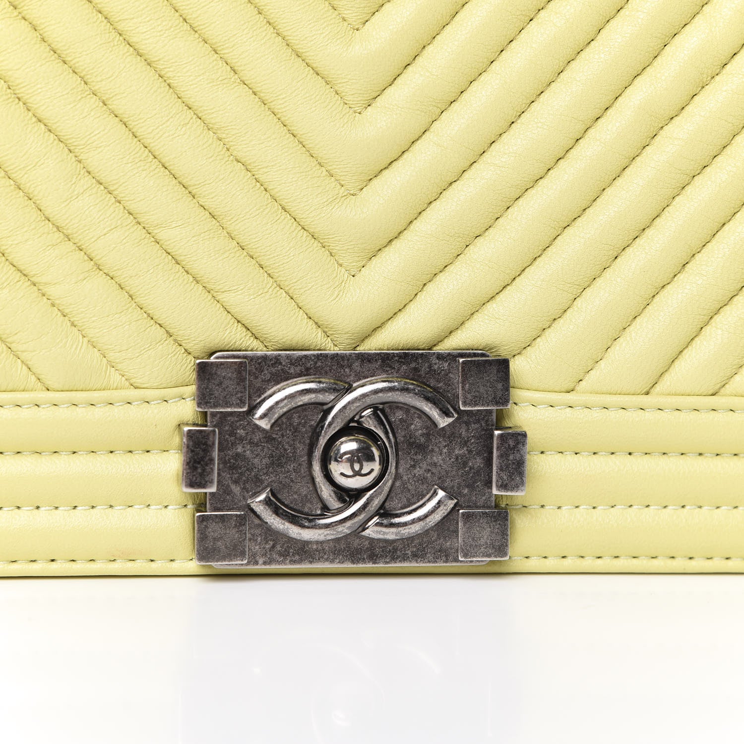 Chanel Wrinkled Lambskin Chevron New Medium Boy Flap Yellow 9 of 9