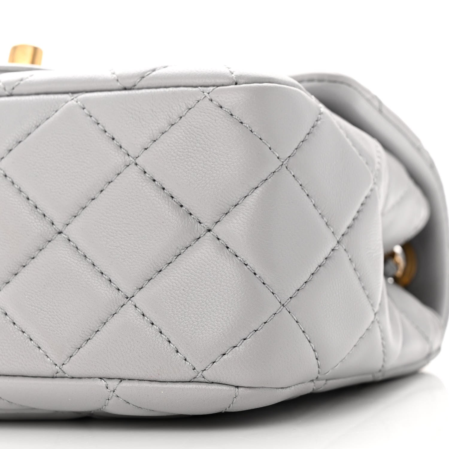 Chanel Lambskin Quilted Mini Pearl Crush Flap Light Grey 10 of 10
