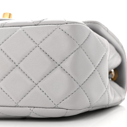 Chanel Lambskin Quilted Mini Pearl Crush Flap Light Grey 10 of 10