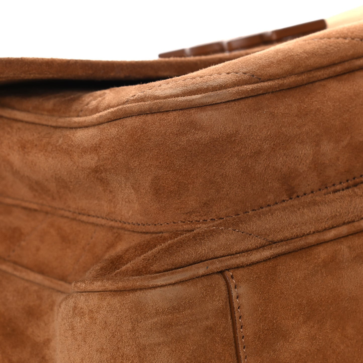 Suede Monogram Medium Niki Chain Satchel Cinnamon