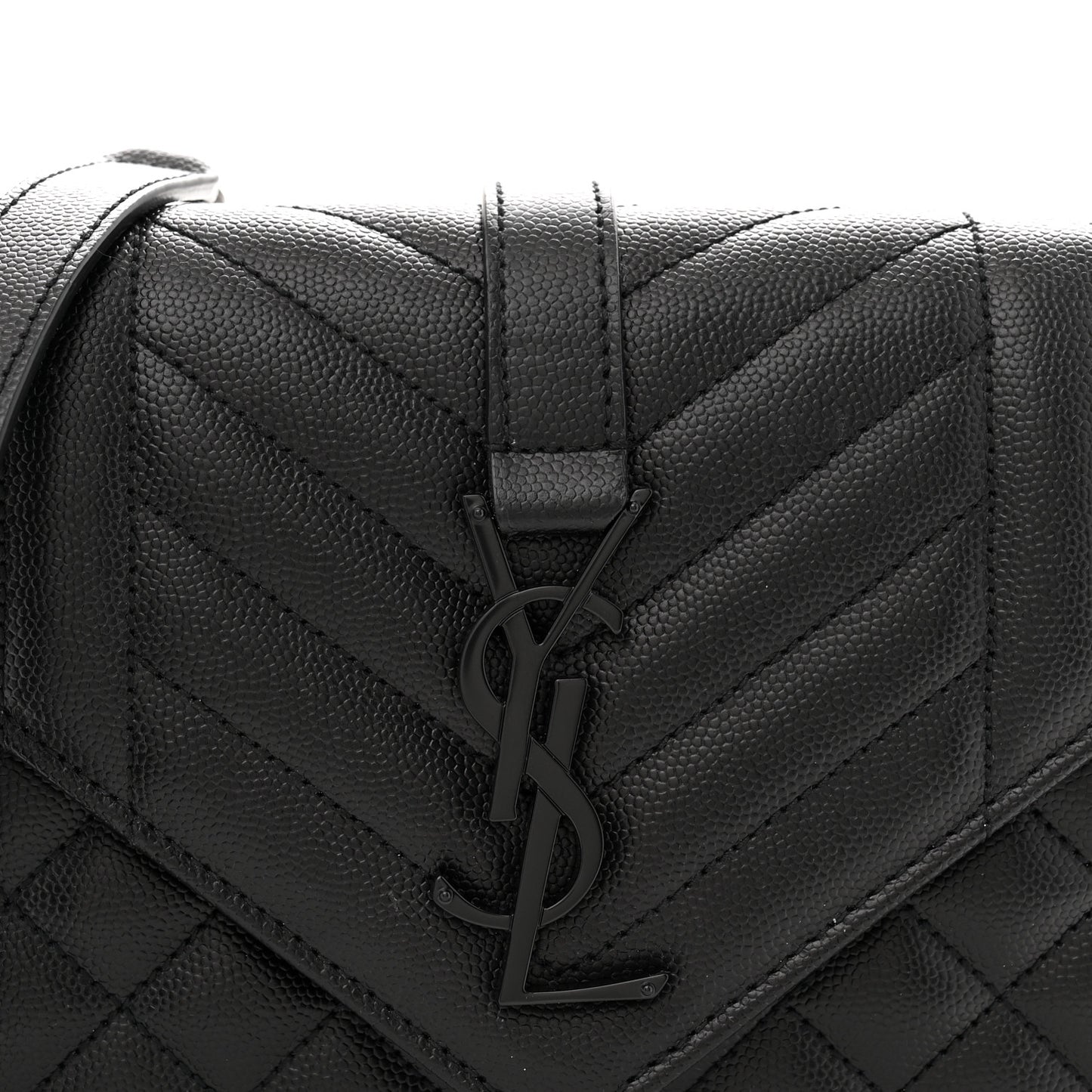 Grain De Poudre Textured Mixed Matelasse Triquilt Small Monogram Monochrome Satchel Black