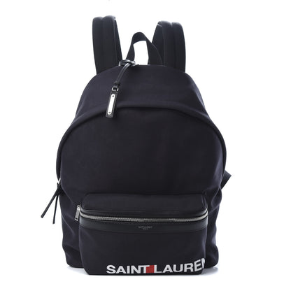 Saint Laurent Canvas Logo City Backpack Navy 1 of 10