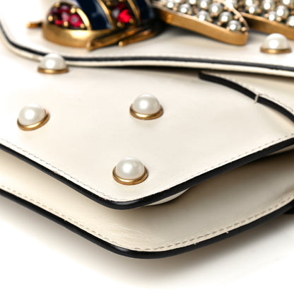 Gucci Nappa Pearl Studded Mini Queen Margaret Broadway Shoulder Bag Mystic White 8 of 17