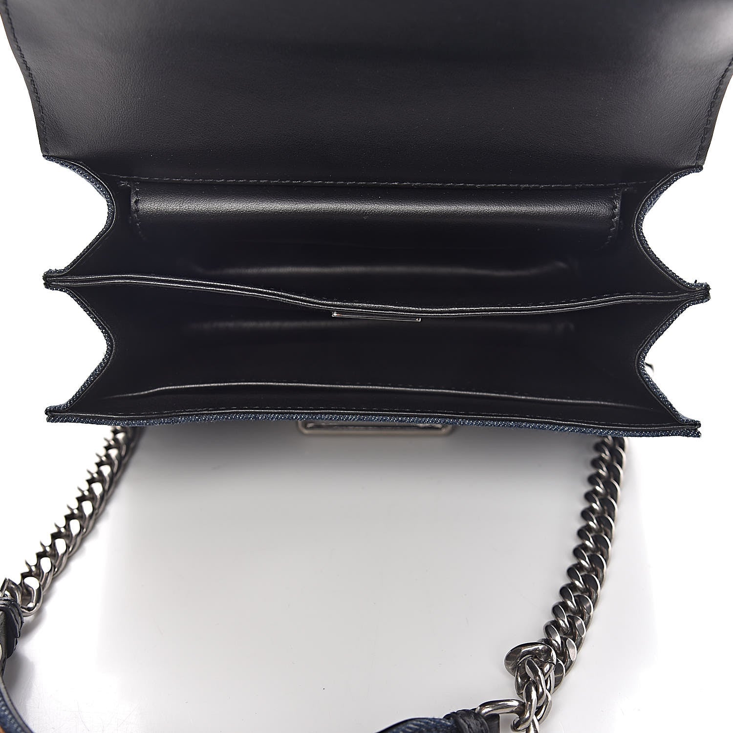Prada Denim Small Cahier Bag Blue 5 of 9