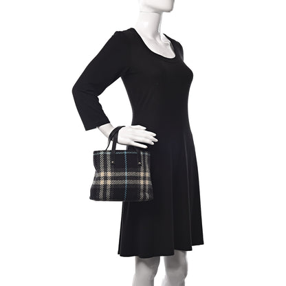 Burberry Wool Plaid Check Tote 2 of 10