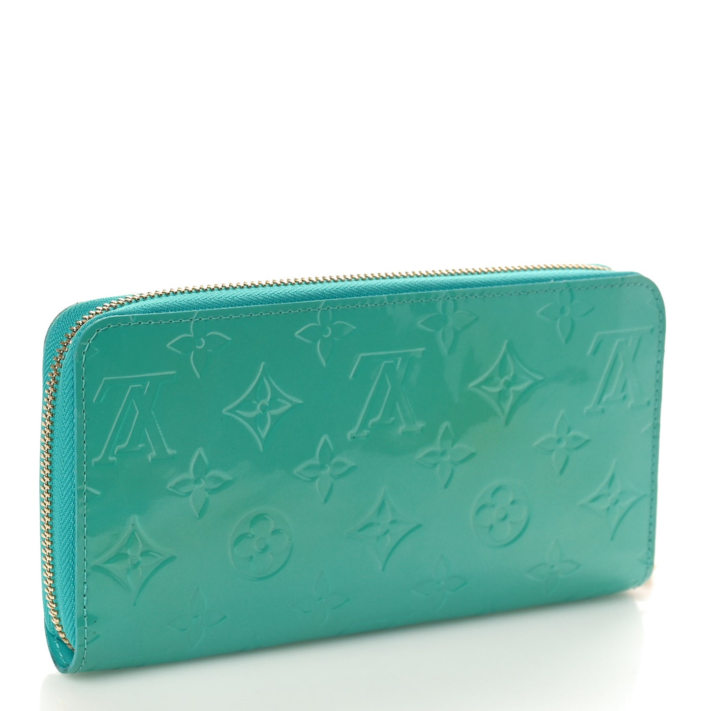 LOUIS VUITTON Vernis Zippy Wallet Bleu Lagon