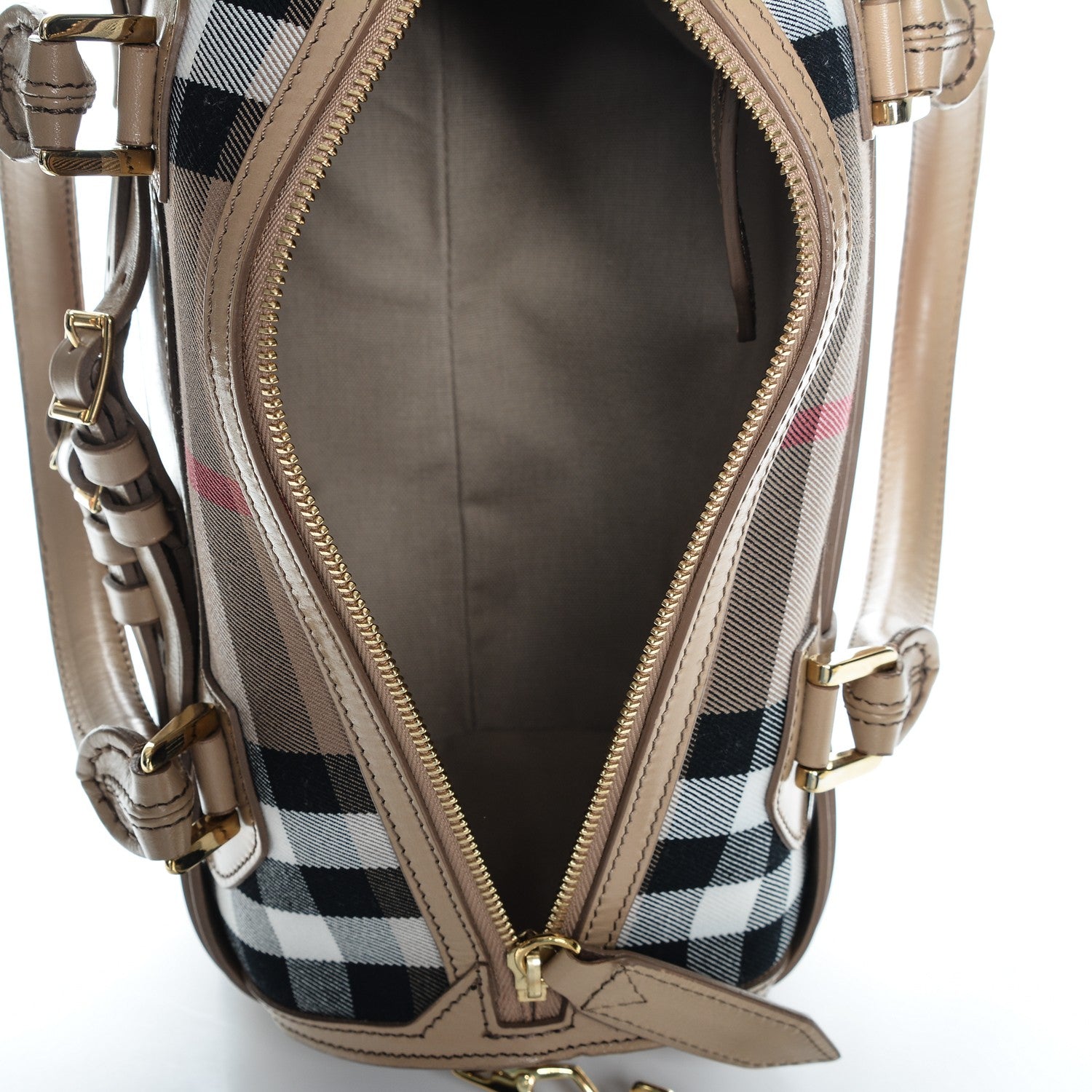 Burberry House Check Bridle Calfskin Medium Alchester Bowling Bag Trench 5 of 8