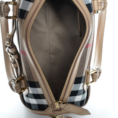 Burberry House Check Bridle Calfskin Medium Alchester Bowling Bag Trench 5 of 8