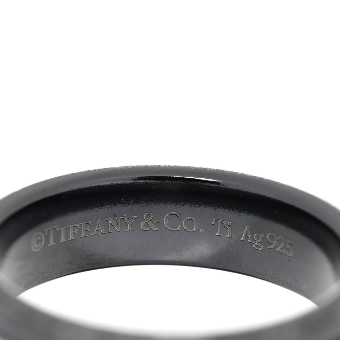 Sterling Silver Titanium Tiffany T Wide Band Ring 56 7.5