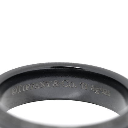 Tiffany Sterling Silver Titanium Tiffany T Wide Band Ring 56 7.5 4 of 4