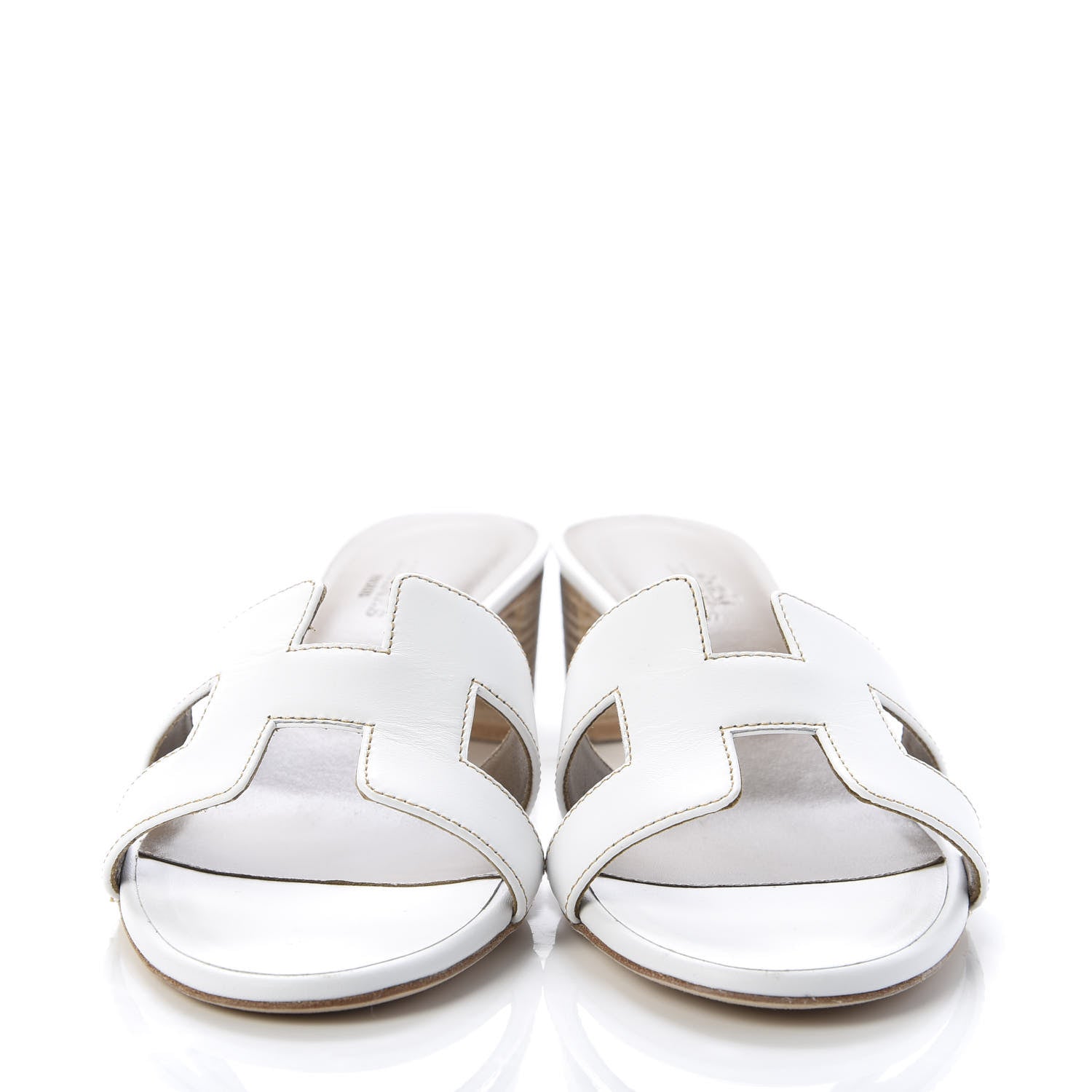 Hermes Calfskin Oasis Sandals 37.5 White 2 of 9