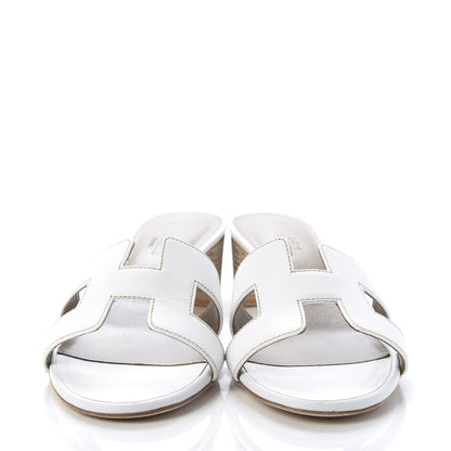 Hermes Calfskin Oasis Sandals 37.5 White 2 of 9