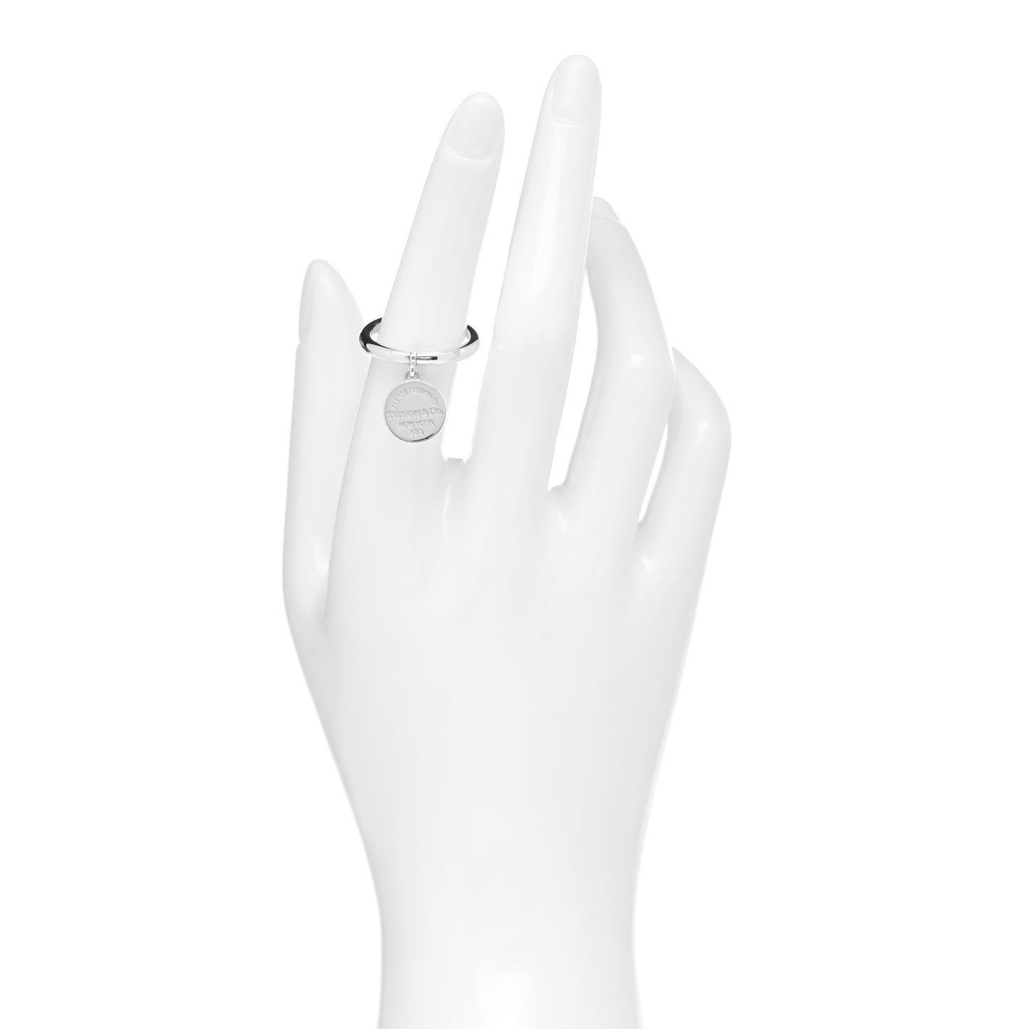 Sterling Silver Return to Tiffany Round Tag Ring 52 6