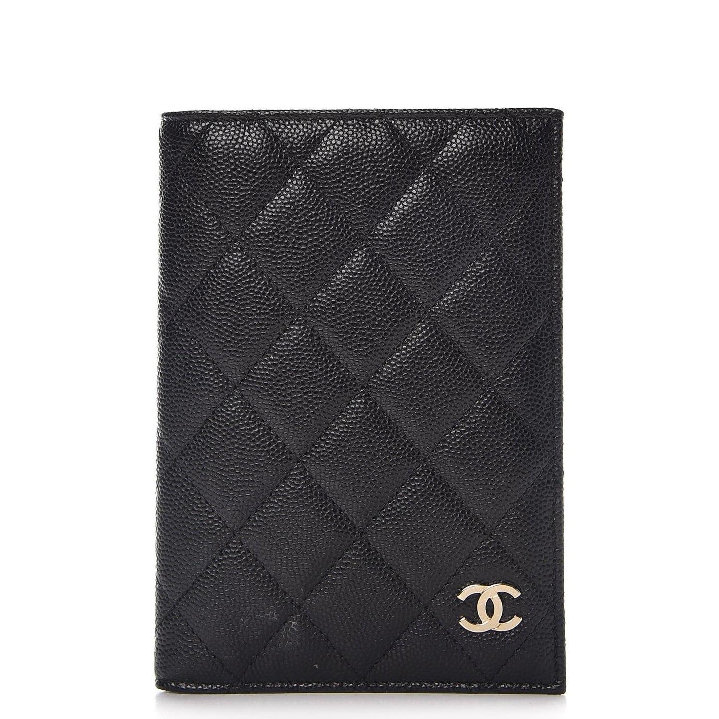 Caviar Quilted Passport Holder Black