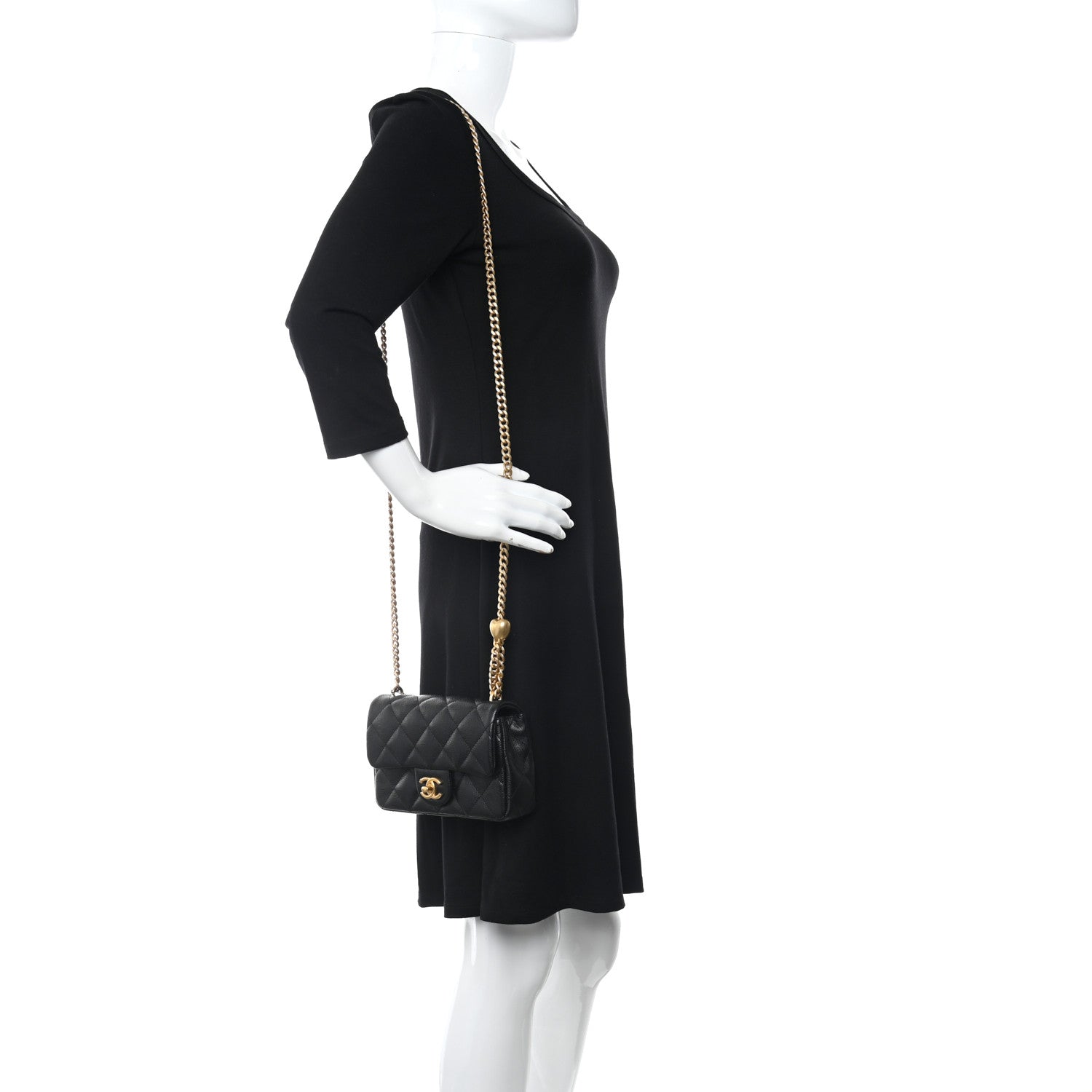 Chanel Caviar Quilted Mini Sweetheart Rectangular Flap Black 2 of 11