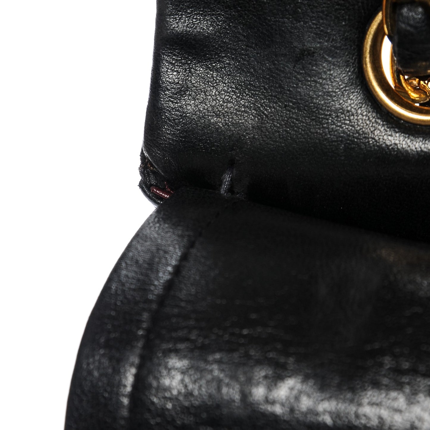 Lambskin Quilted Medium Double Flap Black