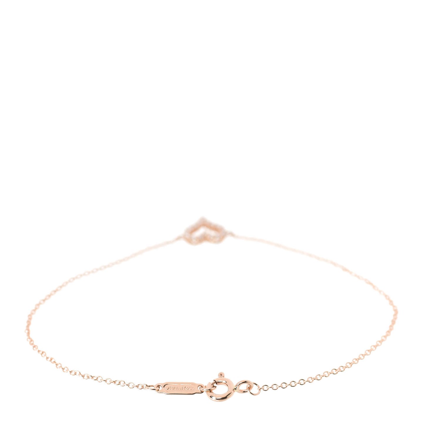 18K Rose Gold Diamond Heart Bracelet