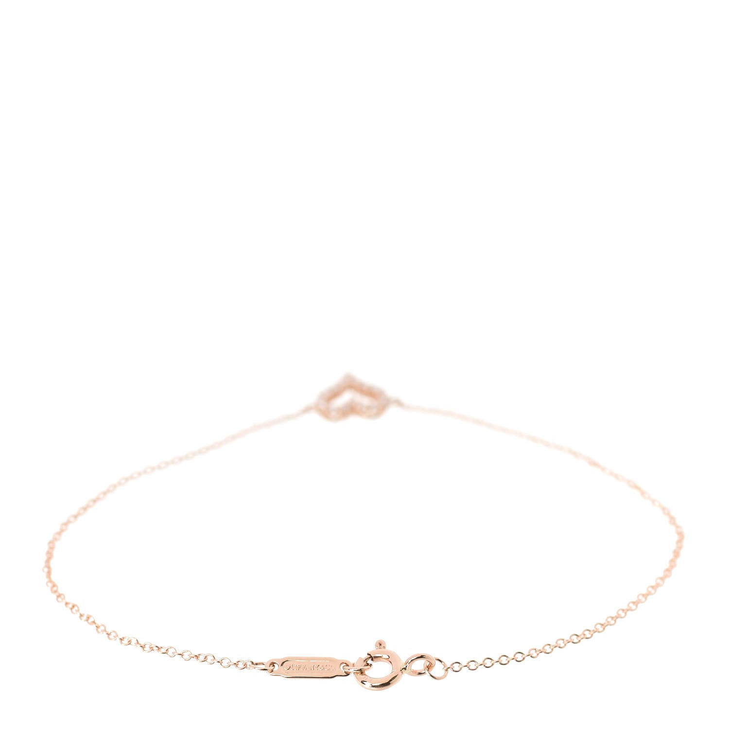 Tiffany 18K Rose Gold Diamond Heart Bracelet 3 of 6