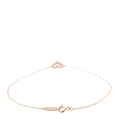 Tiffany 18K Rose Gold Diamond Heart Bracelet 3 of 6