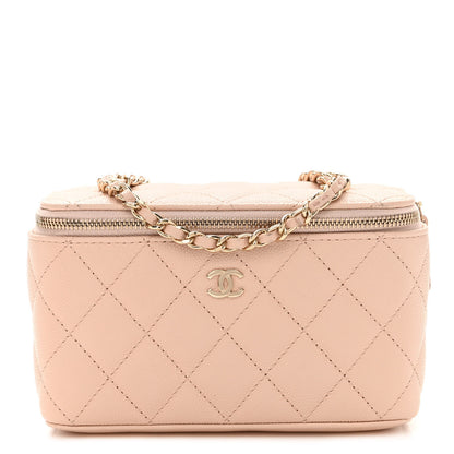 Chanel Caviar Quilted Small Vanity Case With Chain Light Beige 1 of 5