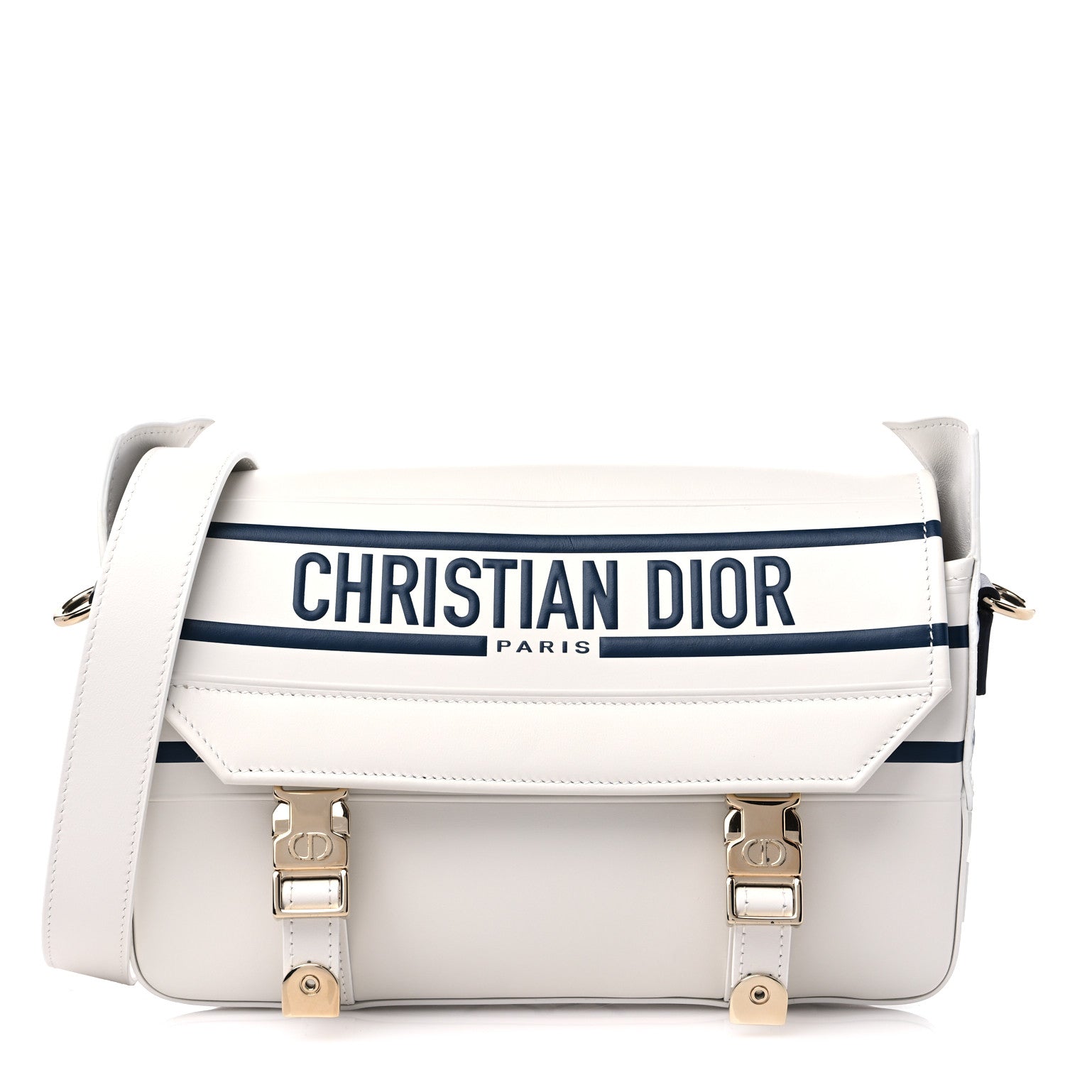Christian Dior Smooth Calfskin Small Diorcamp Bag White Blue 1 of 8