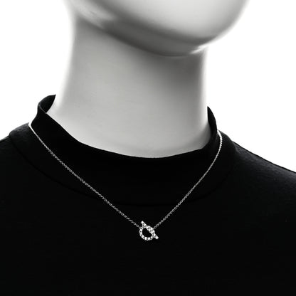 Hermes 18K White Gold Diamond Finesse Pendant Necklace 2 of 6