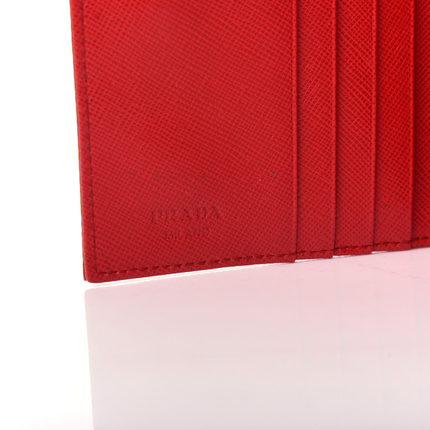 Tessuto Nylon Saffiano Medium Flap Bi-Fold Wallet Fuoco