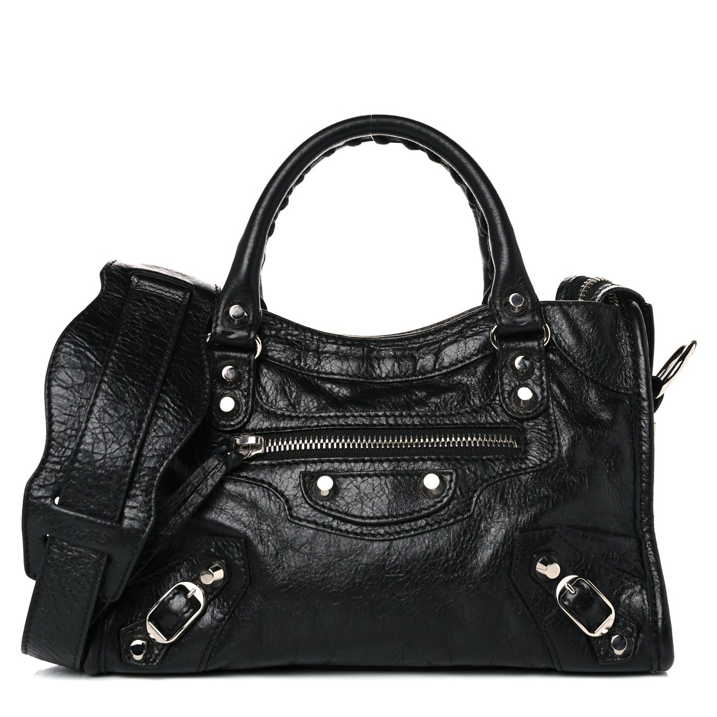 Agneau Classic Silver Hardware Mini City Black