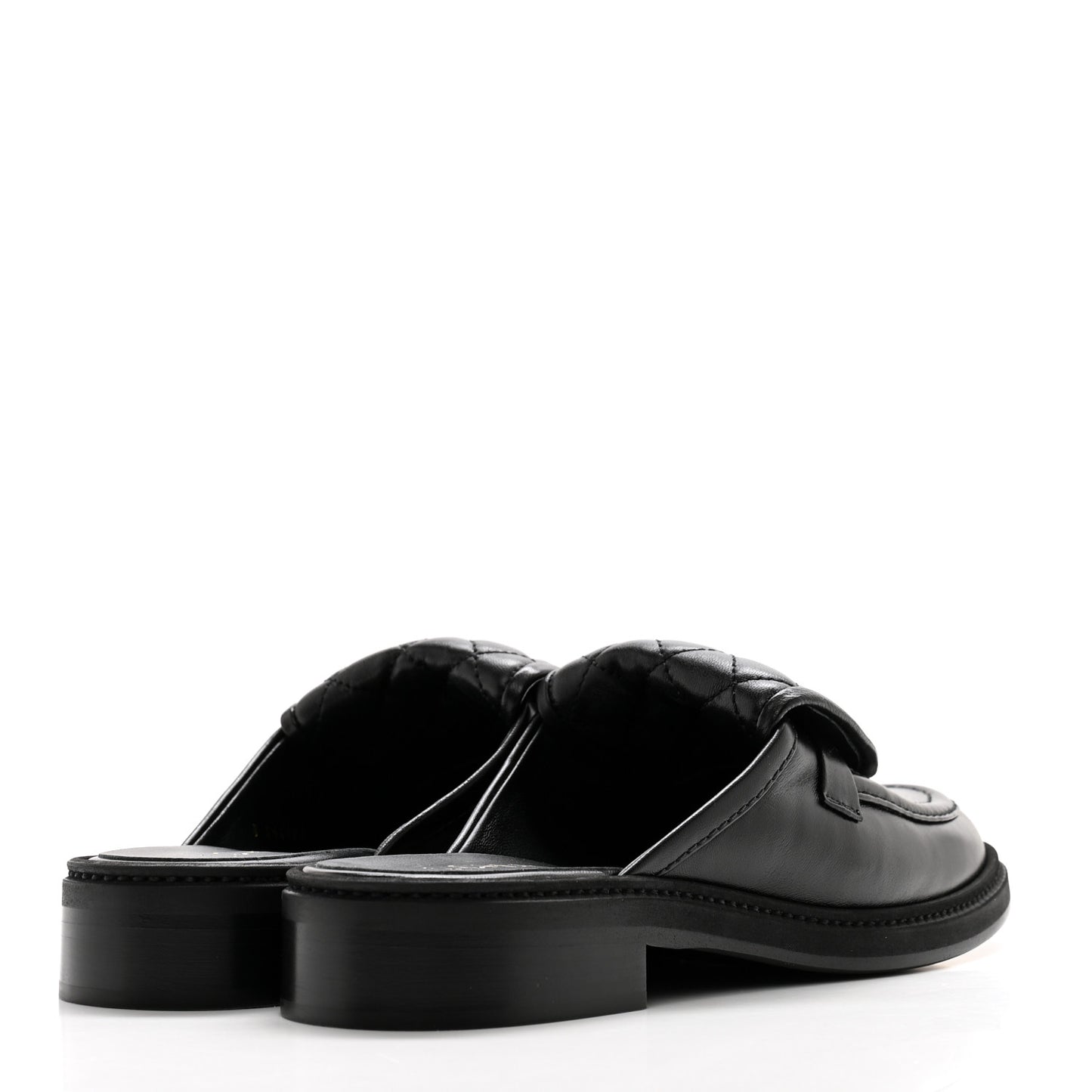 Lambskin Quilted CC Turnlock Mules 39 Black